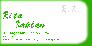 rita kaplan business card